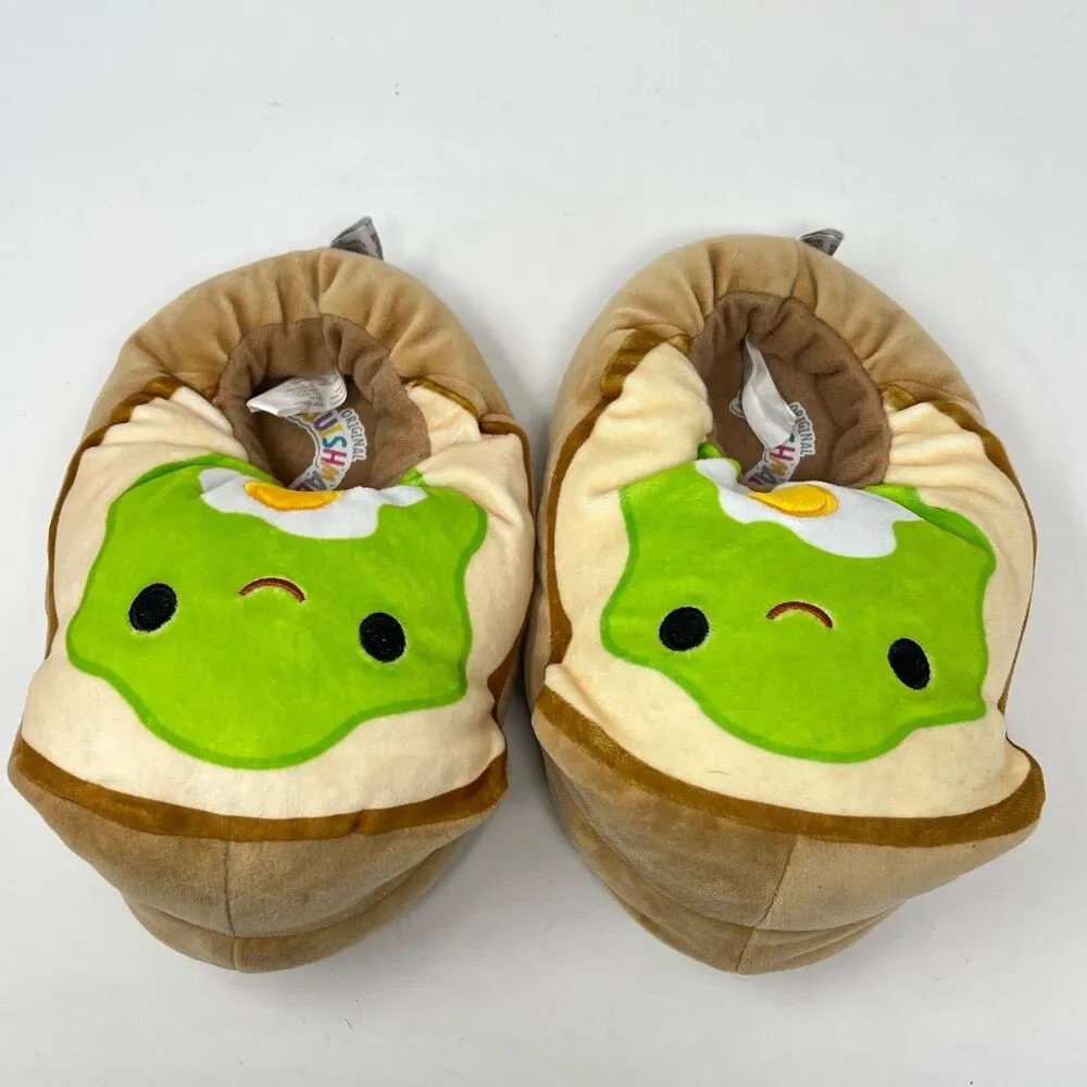 Squishmallows Slippers Girl 4-5 Sinclair Avacado Toast Plush Kelly Toy New Tags